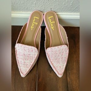 Lulus Pink Tweed Slides Size 8.5 *SOLD*